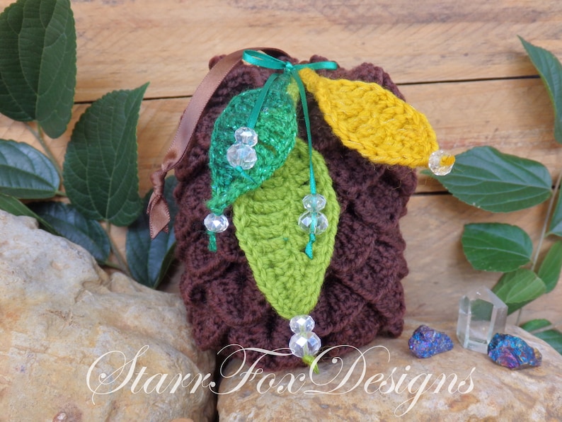 Handmade Crochet Cosplay Accessory Fairy Pinecone Pouch Bag Elf or Woodland Costume Accent
