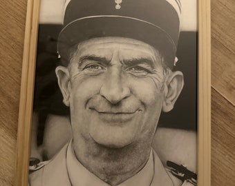 Portrait de Louis de Funès au graphite /portrait/ dessin / art/ cadeau