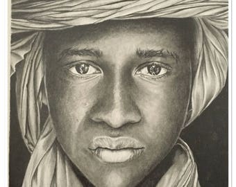 Portrait au crayon graphite de " Joli Nomade"