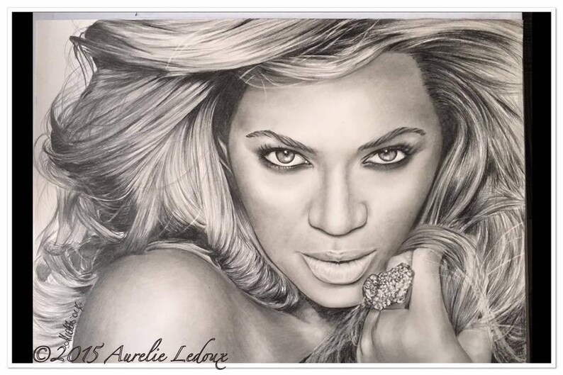 pencil portrait graphite Beyoncé Knowles image 1