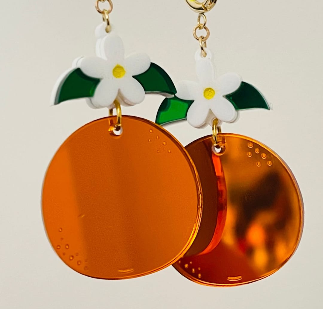 Orange Fruit Earrings Svg Earrings File Fruit Etsy