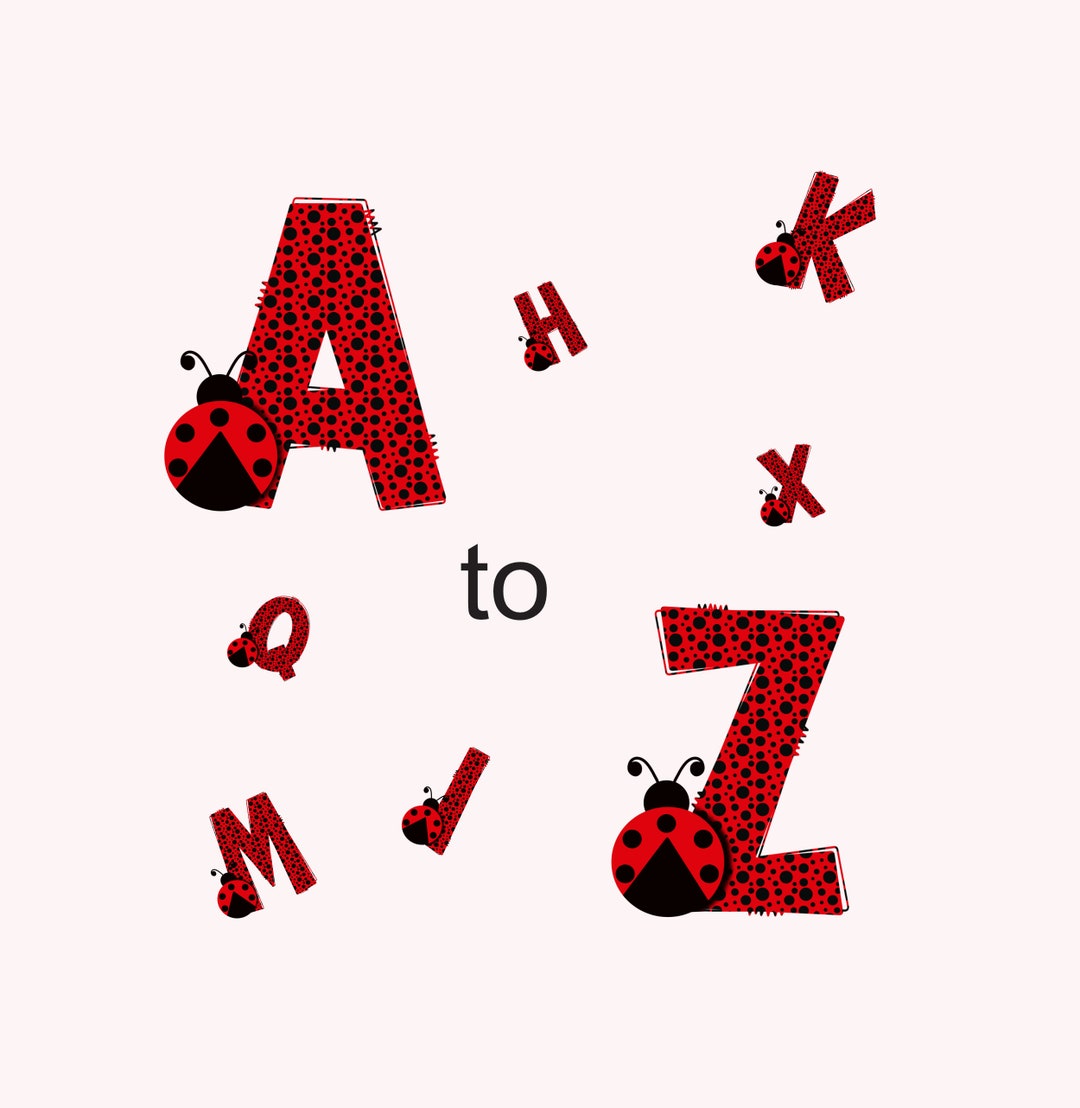 Alphabet A to Z Png Ladibug ABC Digital File Sublimation Etsy