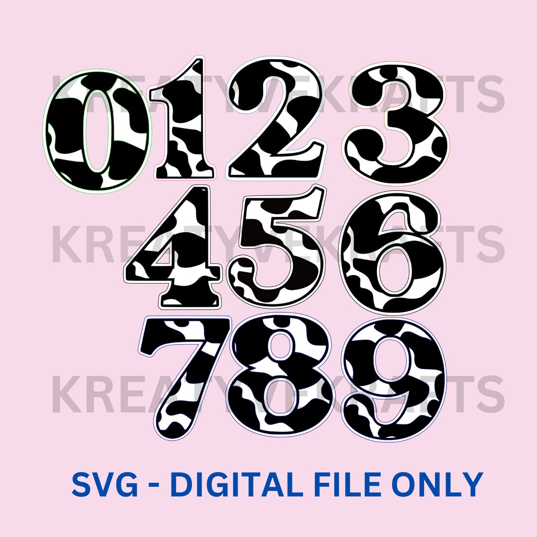 Numbers Svg Cow Print SVG Cow Print Numbers Svg File - Etsy