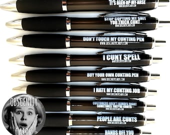9-Pack Mixed Rude Pens - Hilarious Profanity Office Pens, Funny Adult Stationery Set, Novelty Gift for Friends, Gag Pens with Cheeky Phrases