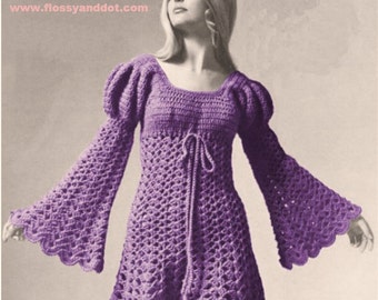 Vintage Crochet Pattern Juliet Dress. PDF Download.