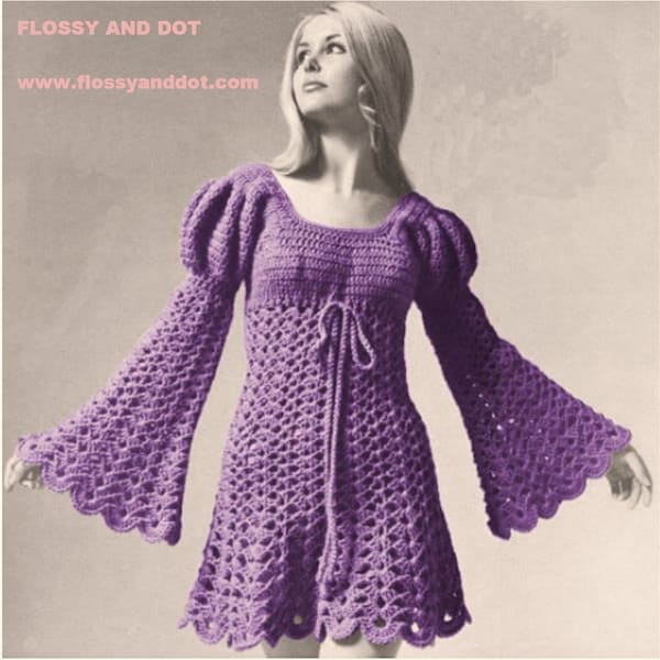 Vintage Crochet Pattern Juliet Dress. PDF Download.