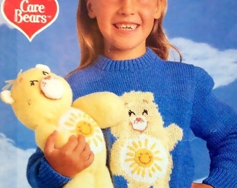 Vintage Pattern  Care Bears Jumpers and Toys Knitting Patterns PDF Download