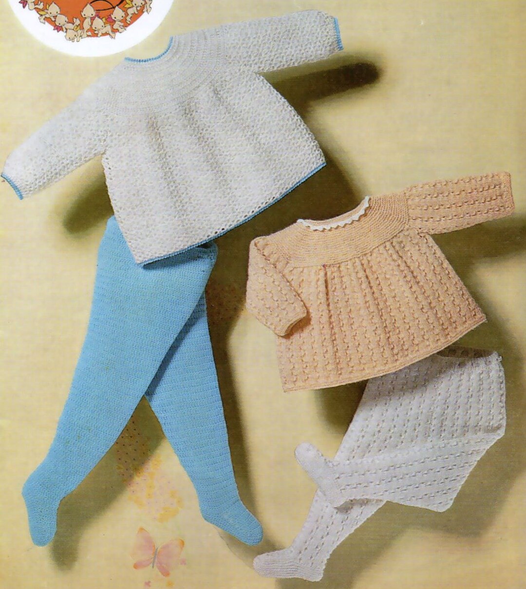 Vintage Pattern Knitted or Crocheted Angel Tops With Tights PDF ...