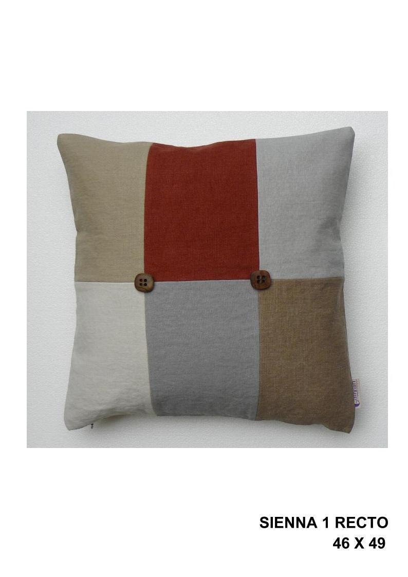 Housse/Taie de Coussin Décoratif d'intérieur , Nuances Gris, Brique, Beige - 50x46 cm Collection Sie