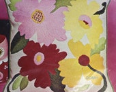 BOLD GARDEN Vintage Crewel Pillow Kit Retro Mid Century Barnes Blake Linen Fabric