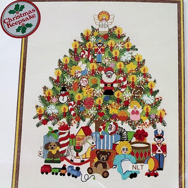 Broderie Main Vintage Style Crewel - Couronne De Noël Décorative Granny Core