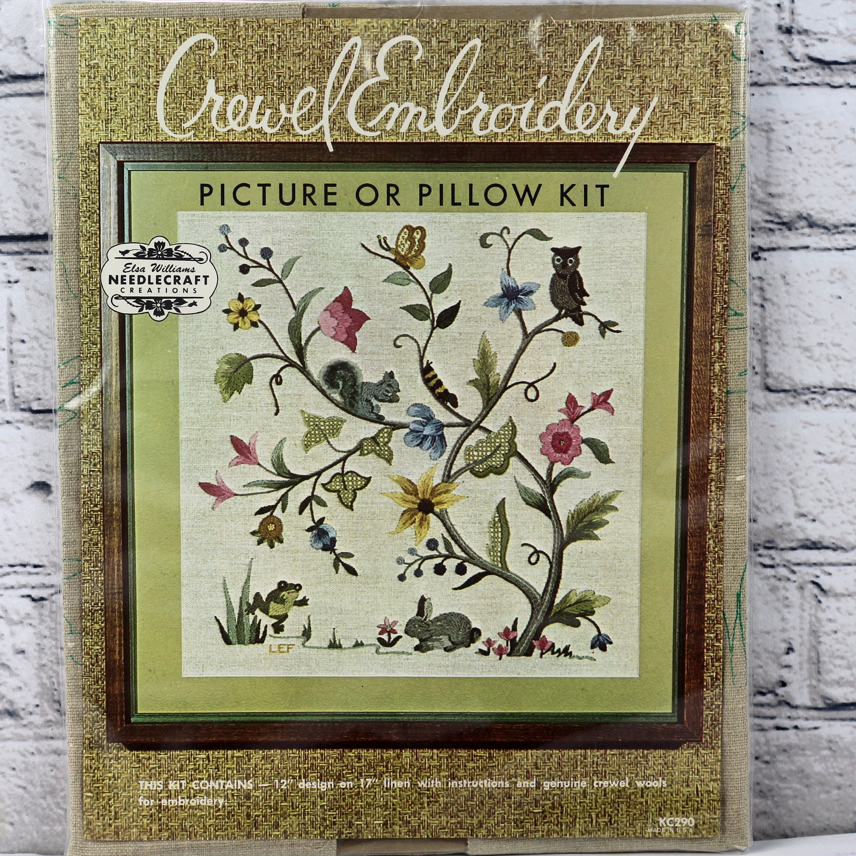 No Yarn Elsa Williams WOODLAND Tree of Life Vintage Crewel Embroidery ...