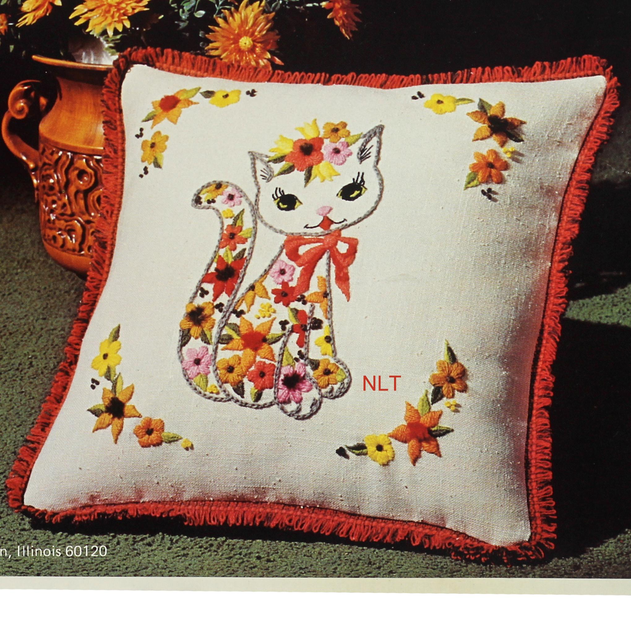 Kit Broderie Lee Wards - Coussin Fleurs - Vintage Années 70 (Neuf)