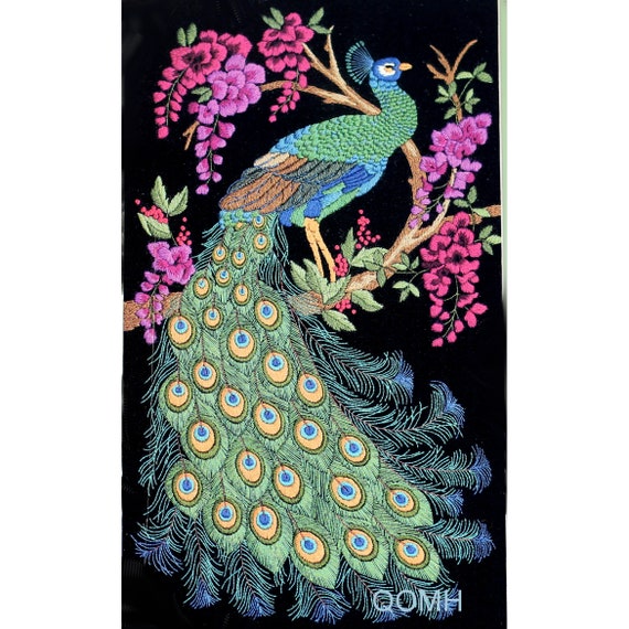 ELEGANT PEACOCK Vintage Crewel Embroidery Kit Linda K Powell Etsy