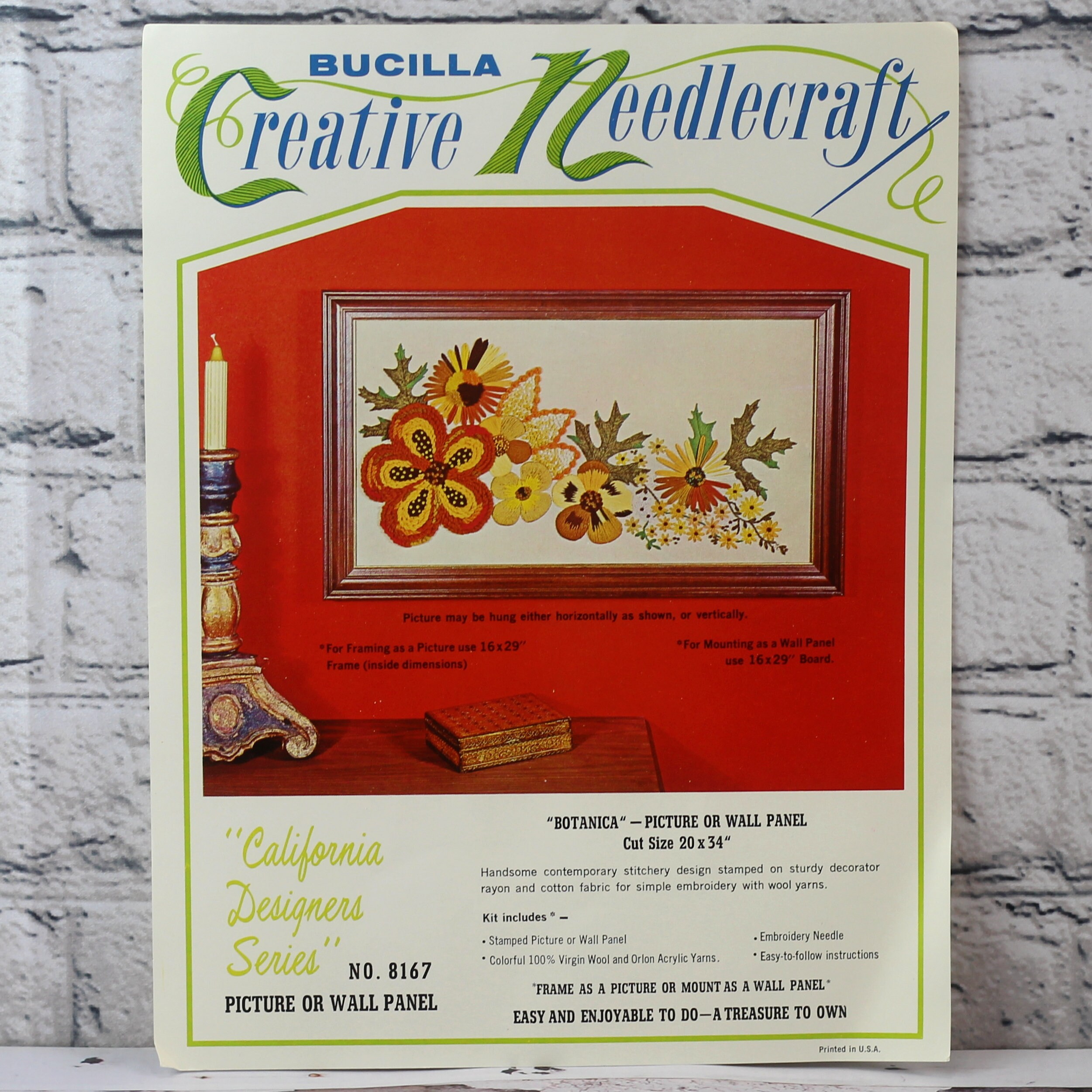 Kit de broderie Jiffy Stitchery érable bonsaï crewel vintage