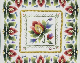 VASE Elsa Williams Merton vintage kit de broderie Crewel vase floral