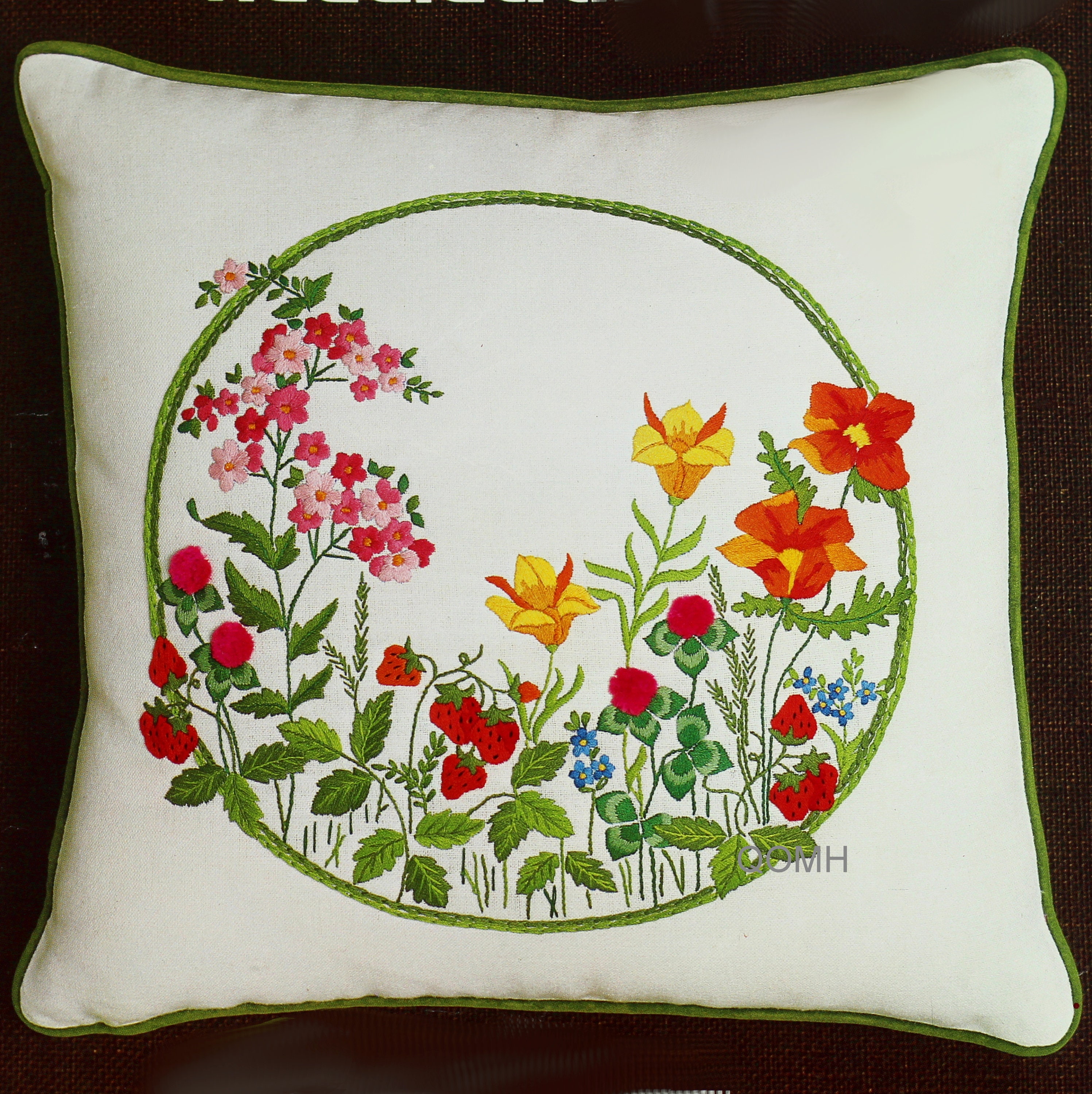 CLOVER & WILDFLOWERS Embroidery Pillow Kit Linen Fabric Etsy