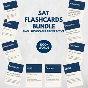 SAT-vokabulär med över 1 000 noggrant utformade ordförrådskort