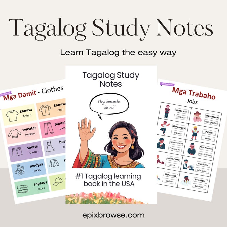 Learn Tagalog | 200-page Tagalog Study Notes | Filipino Language ...