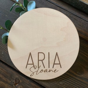 Baby Footprint Engraved Name Wooden Sign || Baby Name Announcement || Custom Baby Gift || Hospital Announcement || Newborn Photo Prop