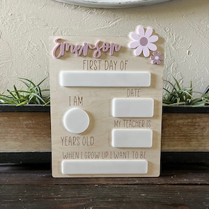 First Day of School Wooden Sign || Personalized Sign for First Day of School|| Custom Dry Erase Sign