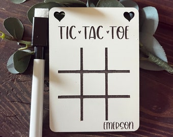 Mini TIC-TAC-TOE Dry Erase Board Game|| Wood Board Game|| Coffee Table Game|| Valentine’s Day Gift