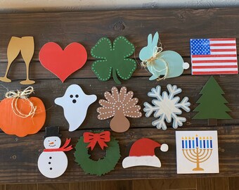 Wooden Home Sign With Interchangeable Shapes Etsy