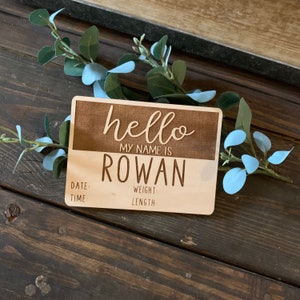 Hello My Name Is Wooden Sign|| Baby Name Announcement ||Custom Baby Shower Gift ||Hospital Announcement || Newborn Photo Prop