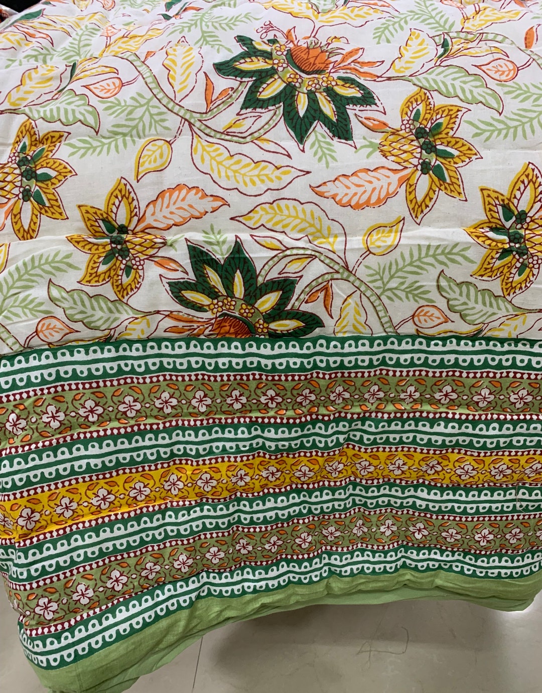 Reversible Quilts/jaipuri Razai/soft Quilt/hand Block Print Quilt /jaipuri Famous Quilt/queen