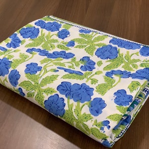 Indian hand block print bed Sheet/King Size cotton bed sheet/floral bed cover/bed spread/sofa cover