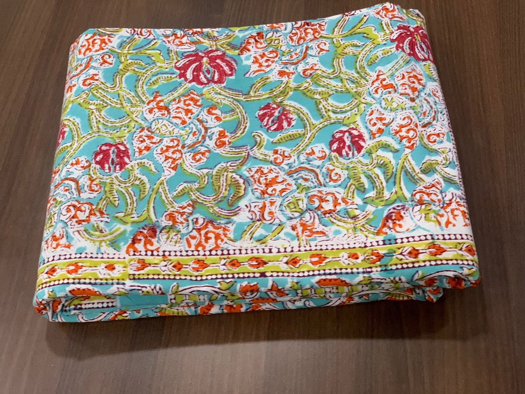 Indian Hand Block Print Bed Sheet/double Cotton Bed Sheet/floral Bed ...