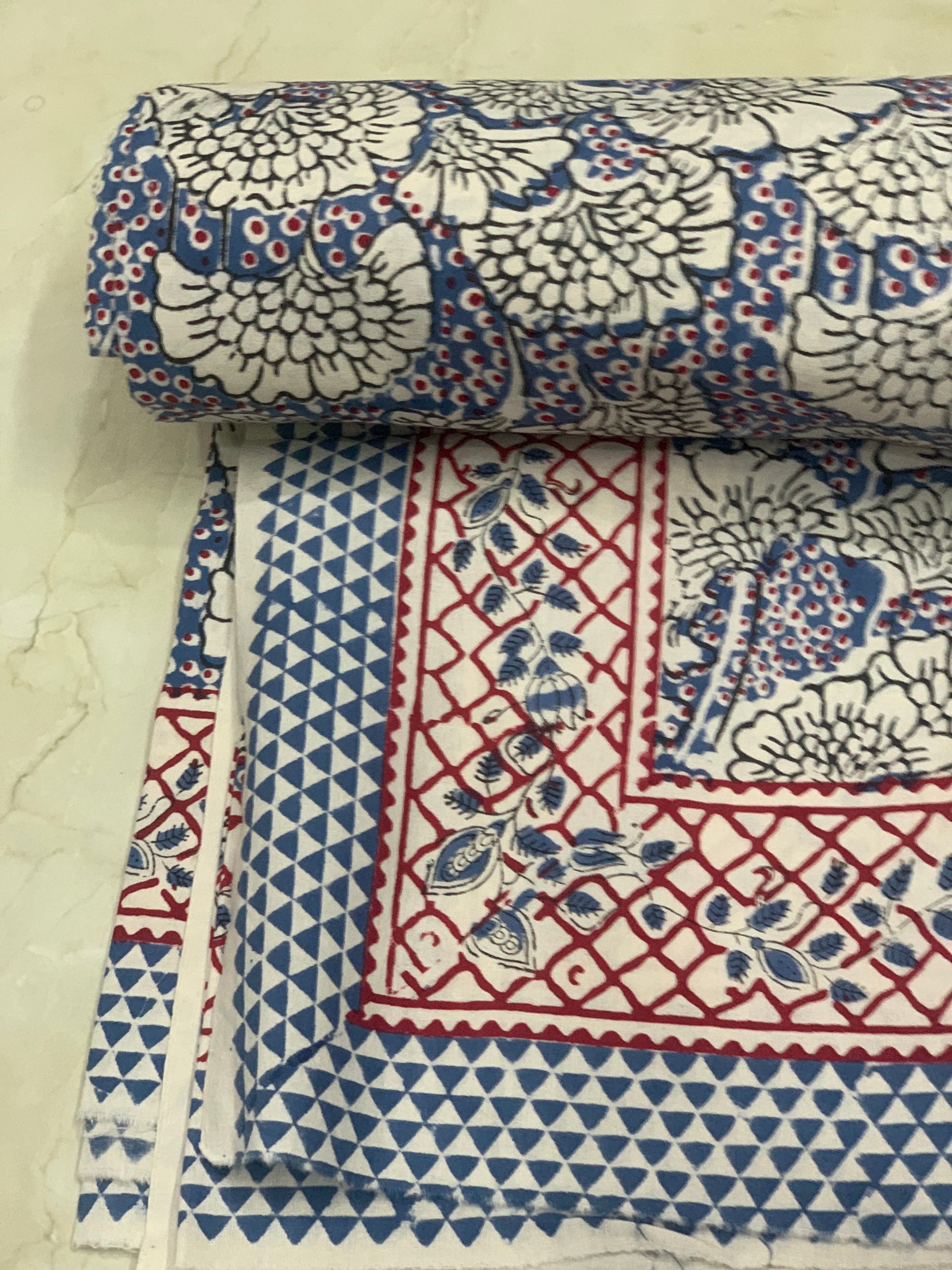 Indian Hand Block Print Bed Sheet/double Cotton Bed Etsy