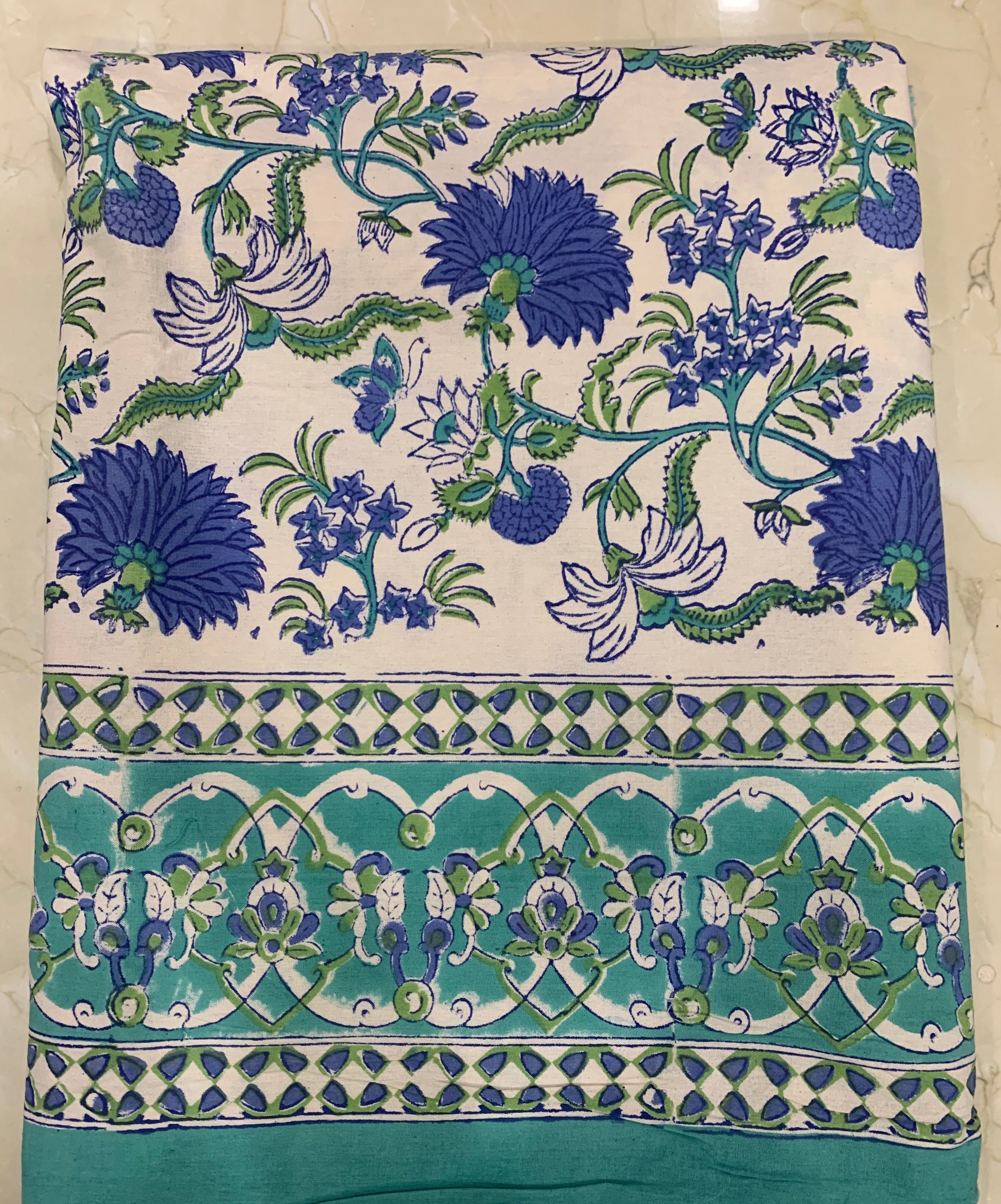Indian Hand Block Print Bed Sheet Double Cotton Bed Sheet 100 Etsy
