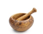Wooden Mortar and Pestle Set, Mortar Pestle Set, Spice Grinder, Farmhouse Kitchen Decor