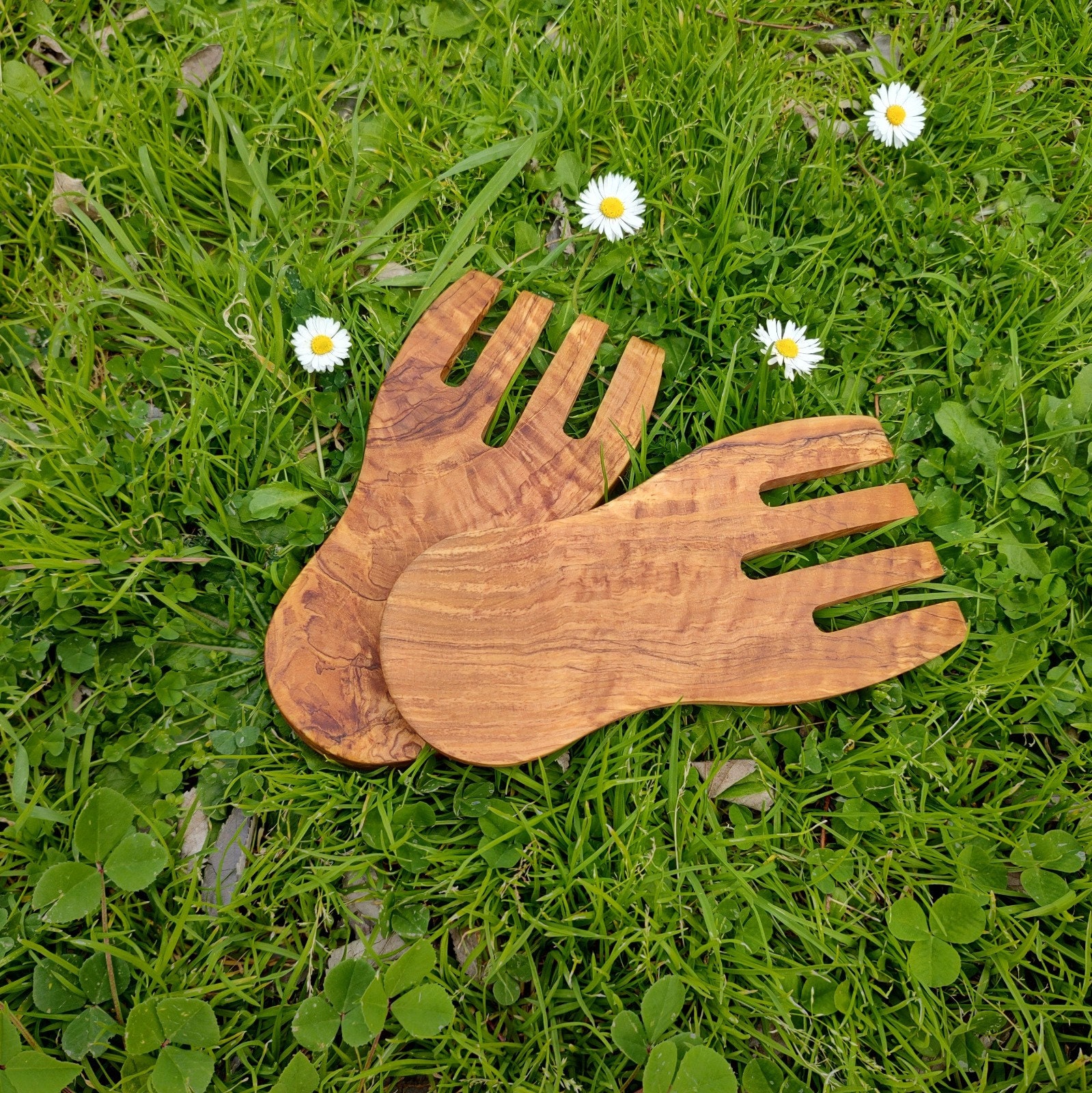 Olive Wood Salad Mixing Serving Utensils Set Olive Wood Etsy