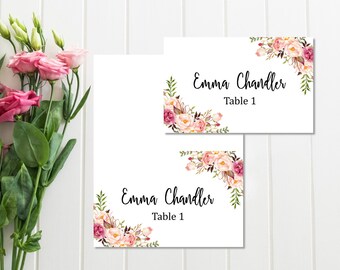 floral place cards etsy
