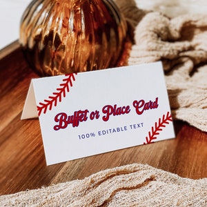 Carta per tenda da baseball per cibo, etichette per buffet di baseball, etichetta per cibo per baby shower ragazzo stampabile primo compleanno buffet decor ragazzo modello modificabile 075-A