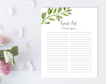 printable guest list etsy baby shower guest list printable