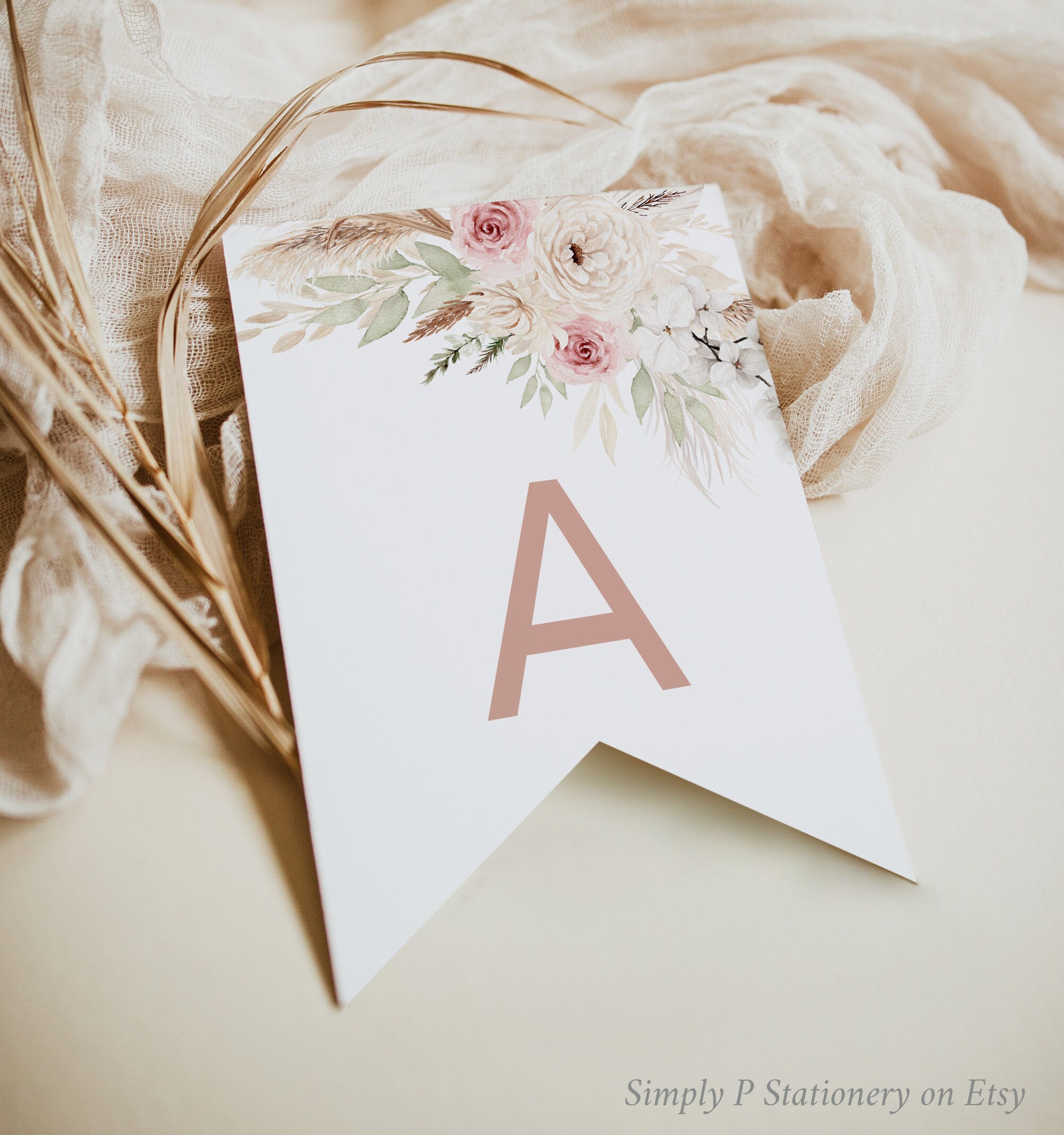 Boho Graduation Party Bundle, Blush Pink Girl Graduation Invite Set ...