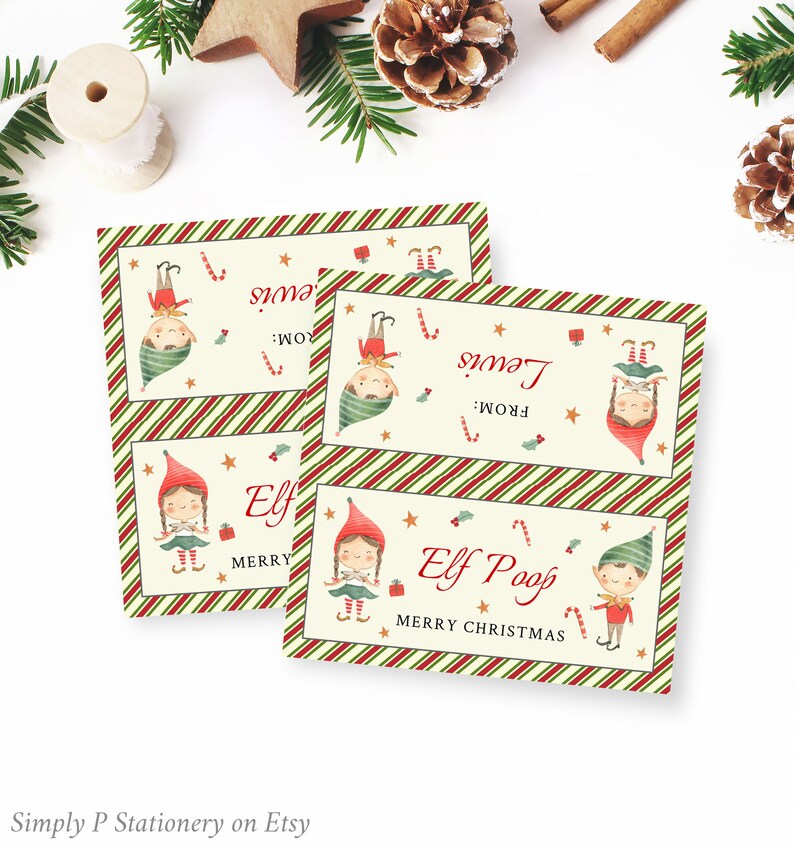 Editable Elf Poop Bag Topper Printable Treat Bag Topper - Etsy