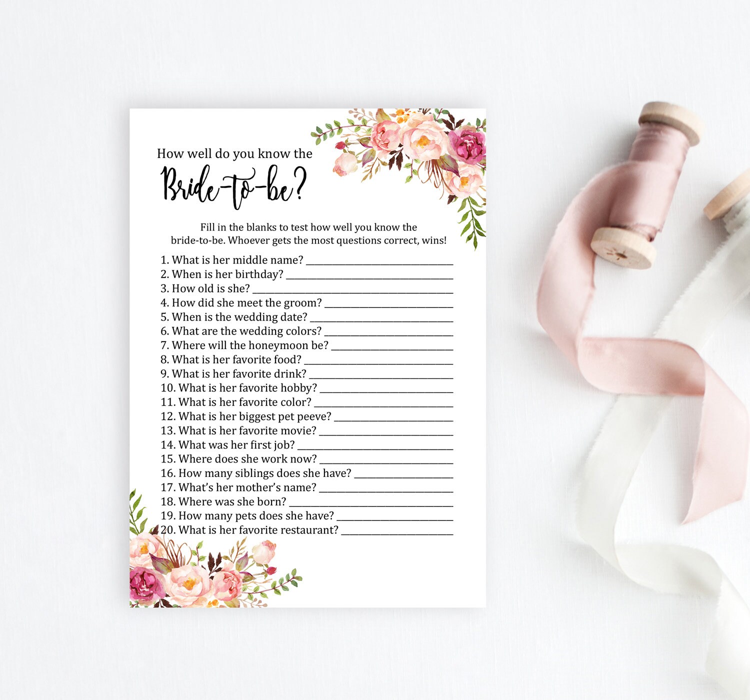 Party Games Boho Bridal Shower Boho BHB Please Take a Ring Don't Say ...