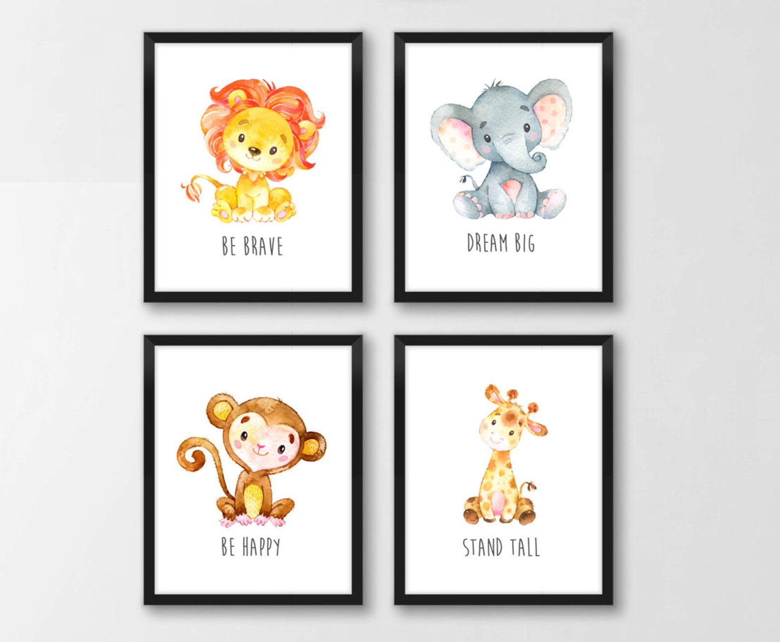 Animals Printable Nursery Art Jungle Animals Nursery Decor Etsy