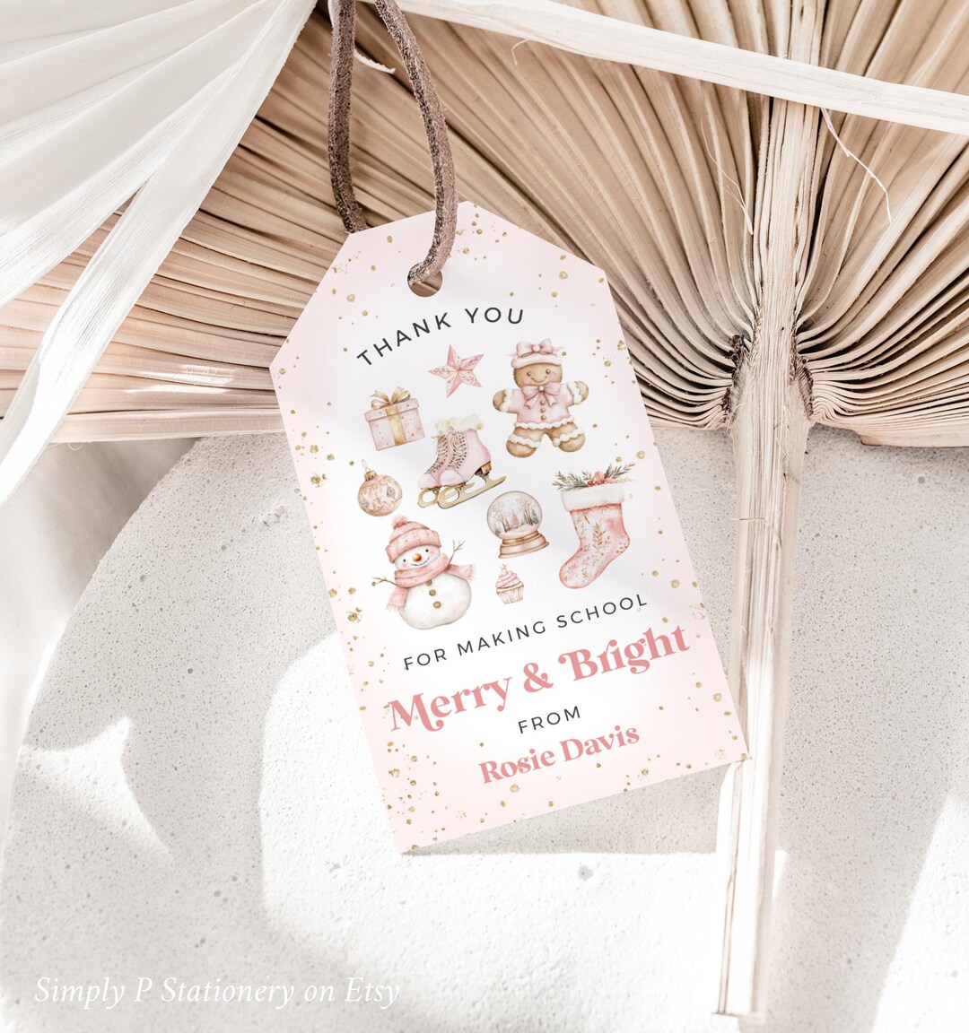 Teacher Appreciation Christmas Gift Tag Template, Printable Classroom ...