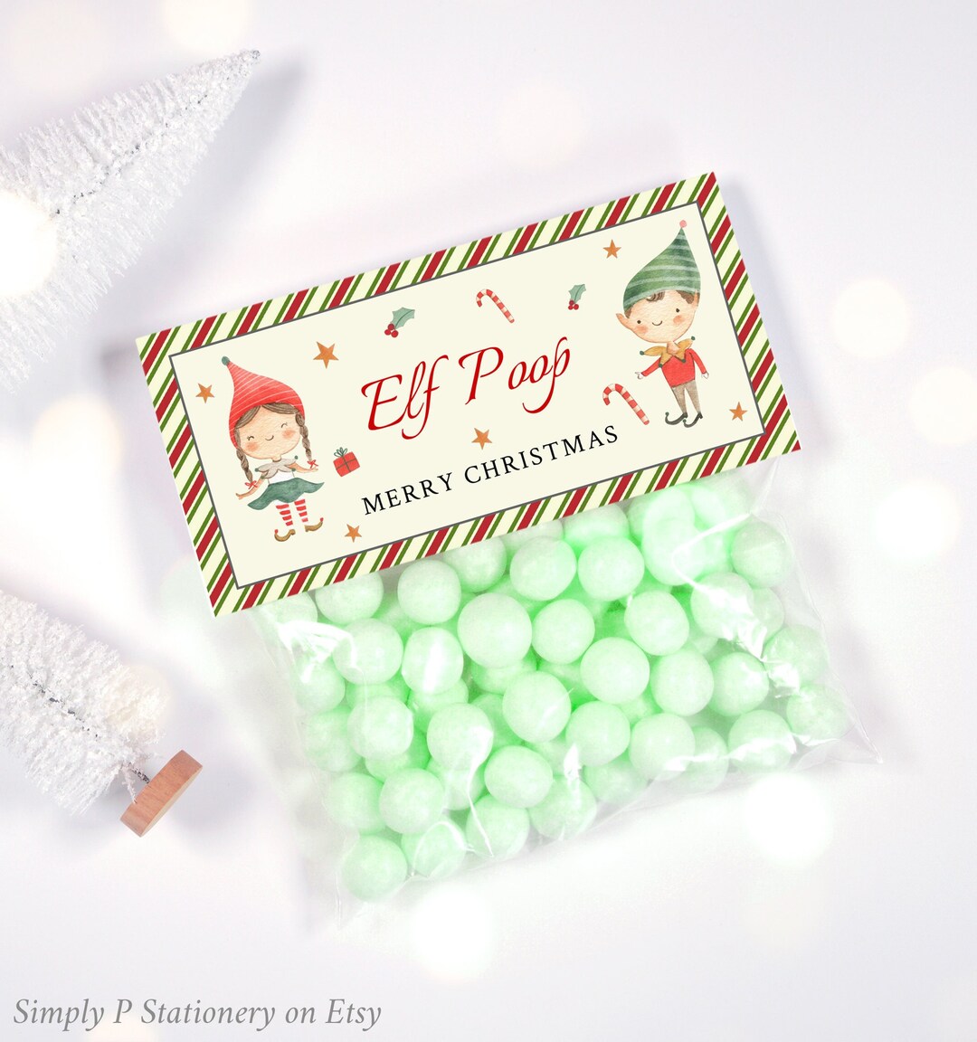 Editable Elf Poop Bag Topper Printable Treat Bag Topper - Etsy