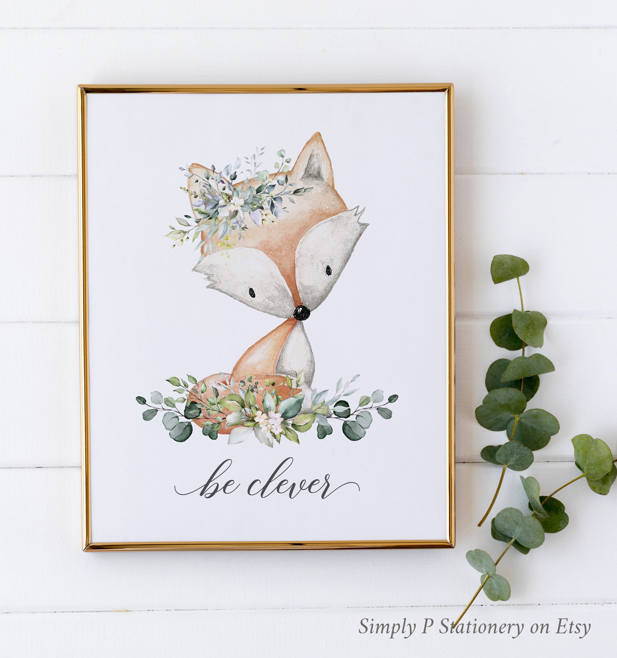 Greenery Woodland Animals Quotes Printable Nursery Art Forest Etsy