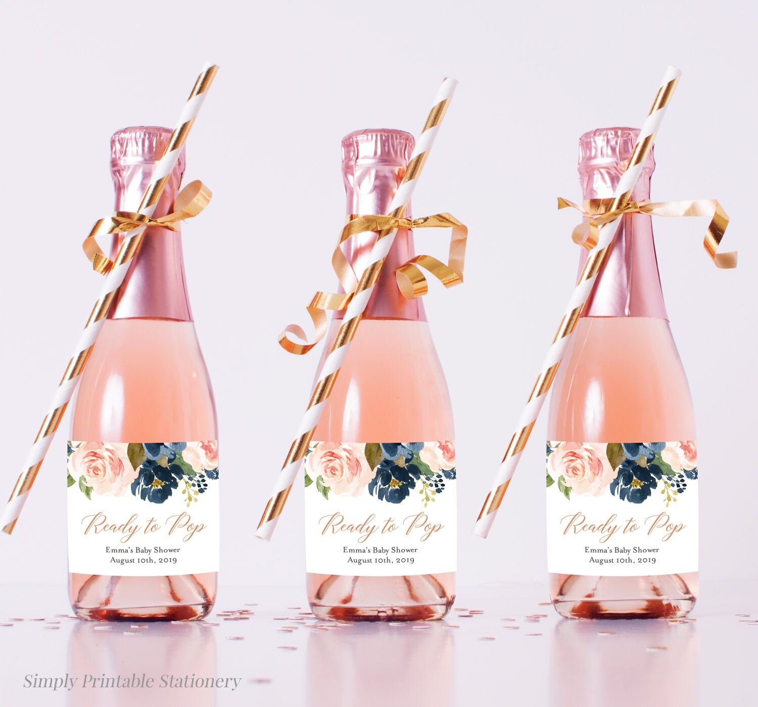 navy-blush-editable-mini-champagne-bottle-labels-pink-ready-to-pop-floral-mini-wine-bottle-labels-template-printable-instant-download-041-w-etsy