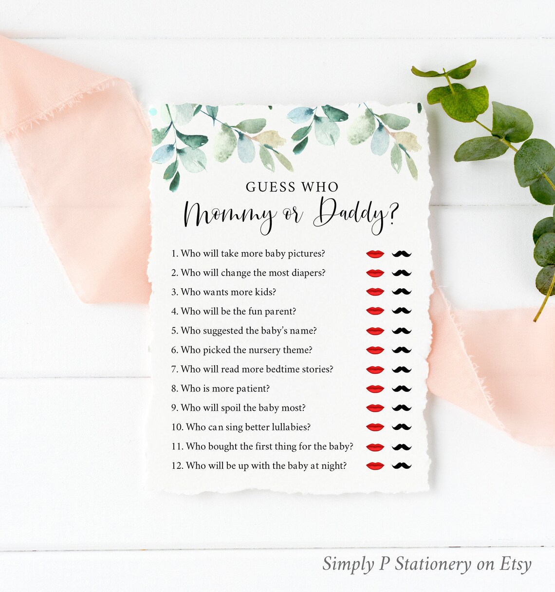 Eucalyptus Baby Shower Game Pack Printable Games Bundle Etsy