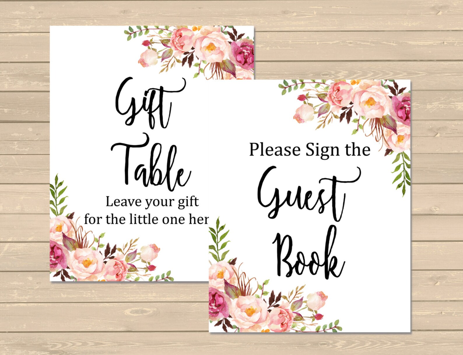 Floral Boho Baby Shower Printable Signs Boho Shower Decor | Etsy