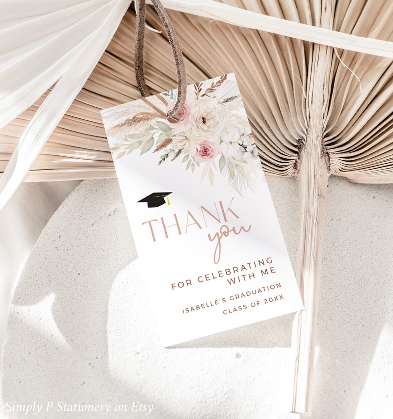 Boho Graduation Party Bundle, Blush Pink Girl Graduation Invite Set ...