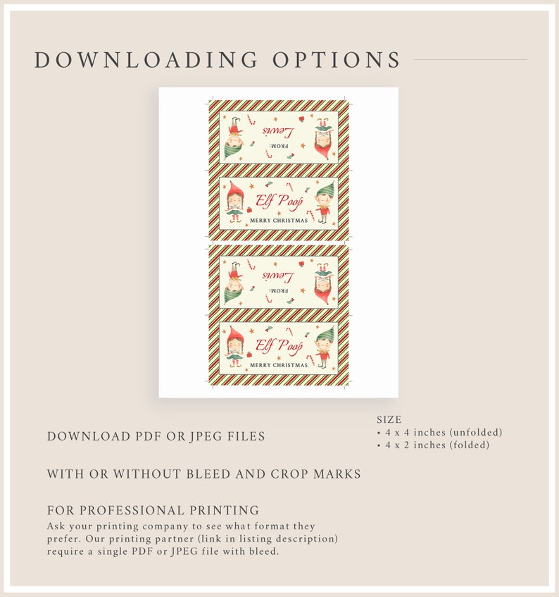 Editable Elf Poop Bag Topper Printable Treat Bag Topper - Etsy